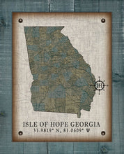 Load image into Gallery viewer, Isle Of Hope Georgia Vintage Design Board Mounted Canvas Print
