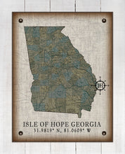 Load image into Gallery viewer, Isle Of Hope Georgia Vintage Design Board Mounted Canvas Print
