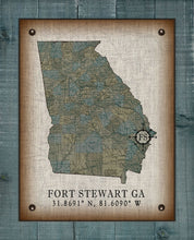 Load image into Gallery viewer, Fort Stewart Georgia Vintage Design (2) Board Mounted Canvas Print

