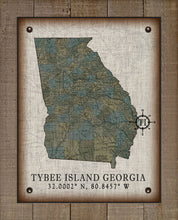 Load image into Gallery viewer, Tybee Island Georgia Vintage Design (sea oats) Board Mounted Canvas Print
