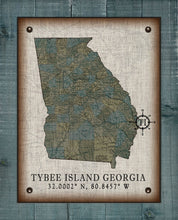 Load image into Gallery viewer, Tybee Island Georgia Vintage Design (sea oats) Board Mounted Canvas Print
