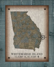 Load image into Gallery viewer, Whitemarsh Island Georgia Vintage Design Board Mounted Canvas Print
