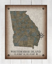 Load image into Gallery viewer, Whitemarsh Island Georgia Vintage Design Board Mounted Canvas Print
