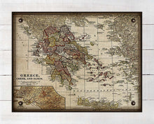 Load image into Gallery viewer, 1800s Greece Map - Board Mounted Canvas Print
