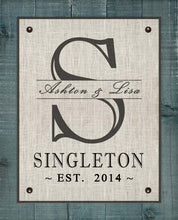 Load image into Gallery viewer, Personalized Family Name Print (H2-Natural Background) - Board Mounted Canvas Print
