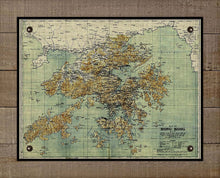 Load image into Gallery viewer, 1800s Hong Kong Map - Board Mounted Canvas Print
