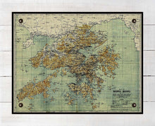 Load image into Gallery viewer, 1800s Hong Kong Map - Board Mounted Canvas Print
