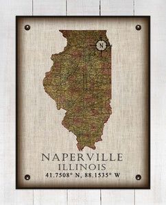 -Any State & Town In The U.S.A. - Board Mounted Canvas Print
