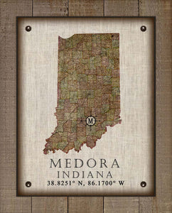 -Any State & Town In The U.S.A. - Board Mounted Canvas Print
