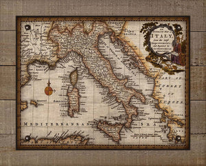 1800s Italy Map (2) - Board Mounted Canvas Print