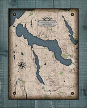 Load image into Gallery viewer, Lake Charlevoix Michigan Map - Board Mounted Canvas Print
