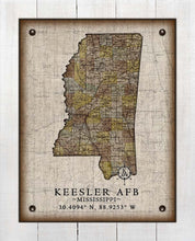 Load image into Gallery viewer, Keesler Air Force Base Mississippi Vintage Design - Board Mounted Canvas Print
