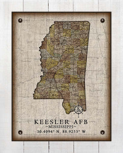Keesler Air Force Base Mississippi Vintage Design - Board Mounted Canvas Print