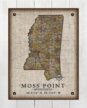 Load image into Gallery viewer, Moss Point Mississippi Vintage Design - Board Mounted Canvas Print
