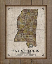 Load image into Gallery viewer, Bay St Louis Mississippi Vintage Design - Board Mounted Canvas Print
