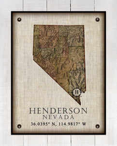 -Any State & Town In The U.S.A. - Board Mounted Canvas Print