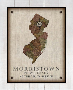 -Any State & Town In The U.S.A. - Board Mounted Canvas Print