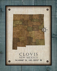 -Any State & Town In The U.S.A. - Board Mounted Canvas Print