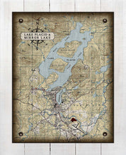 Load image into Gallery viewer, Lake Placid &amp; Mirror Lake Map - Board Mounted Canvas Print
