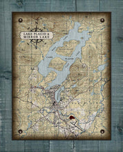 Load image into Gallery viewer, Lake Placid &amp; Mirror Lake Map - Board Mounted Canvas Print
