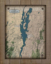 Load image into Gallery viewer, Lake Champlain Map - Board Mounted Canvas Print

