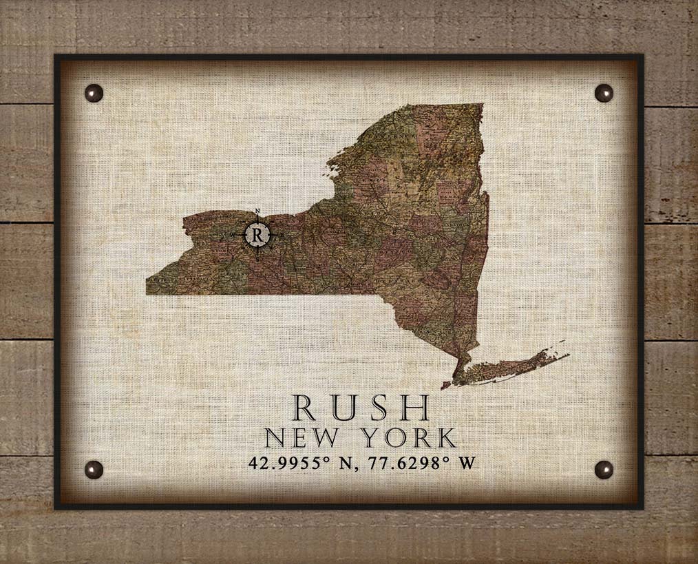 Rush New York Vintage Design - Board Mounted Canvas Print