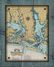 Load image into Gallery viewer, Beaufort North Carolina Nautical Chart - Board Mounted Canvas Print
