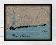 Load image into Gallery viewer, Holden Beach North Carolina Map Design - Board Mounted Canvas Print
