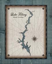 Load image into Gallery viewer, Lake Tillery North Carolina Map Design (2) - Board Mounted Canvas Print
