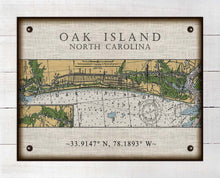 Load image into Gallery viewer, Oak Island North Carolina Nautical Chart - Board Mounted Canvas Print
