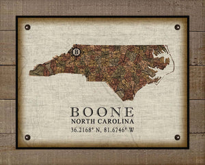 Boone North Carolina Vintage Design - Board Mounted Canvas Print
