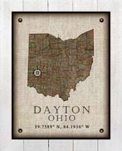 Load image into Gallery viewer, Dayton Ohio Vintage Design - Board Mounted Canvas Print
