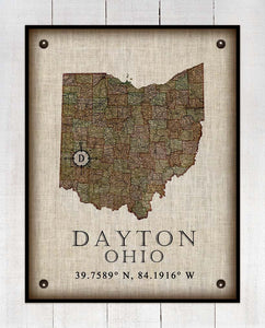 -Any State & Town In The U.S.A. - Board Mounted Canvas Print