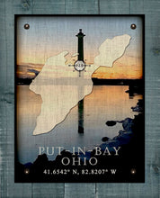 Load image into Gallery viewer, Put-In-Bay - Ohio -  Light House And Map -  Design -3- Vertical (3) - Board Mounted Canvas Print
