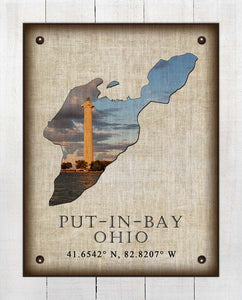 Put-In-Bay Ohio Vintage Design - Board Mounted Canvas Print