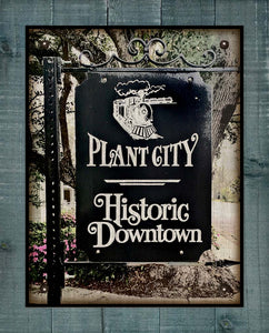 Plant City  Florida Historic District Sign - Board Mounted Canvas Print