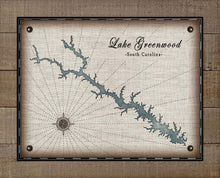 Load image into Gallery viewer, Lake Greenwood South Carolina Map Design - Board Mounted Canvas Print
