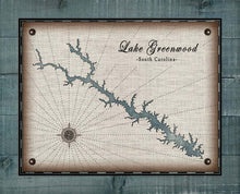 Load image into Gallery viewer, Lake Greenwood South Carolina Map Design - Board Mounted Canvas Print
