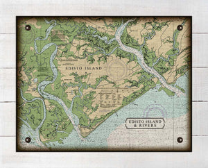 Edisto Island South Carolina Nautical Chart - Board Mounted Canvas Print
