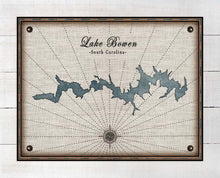 Load image into Gallery viewer, Lake Bowen South Carolina Map Design - Board Mounted Canvas Print
