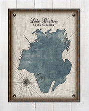Load image into Gallery viewer, Lake Moultrie South Carolina Map Design - Board Mounted Canvas Print
