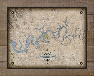 Old Hickory Lake Tennessee Map Design - Board Mounted Canvas Print