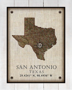 -Any State & Town In The U.S.A. - Board Mounted Canvas Print