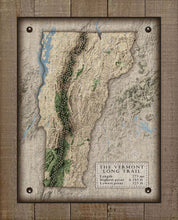 Load image into Gallery viewer, Vermont Long Trail Map Design - Board Mounted Canvas Print

