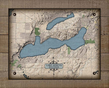 Load image into Gallery viewer, Lake Geneva Wisconsin Map Design - Board Mounted Canvas Print
