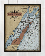 Load image into Gallery viewer, Door County Wisconsin Nautical Chart - Board Mounted Canvas Print
