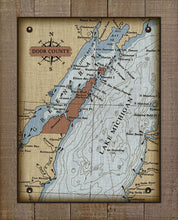 Load image into Gallery viewer, Copy of Door County Wisconsin Nautical Chart (2) - Board Mounted Canvas Print
