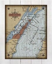 Load image into Gallery viewer, Copy of Door County Wisconsin Nautical Chart (2) - Board Mounted Canvas Print
