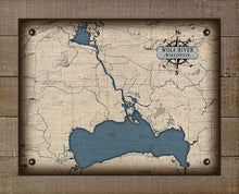 Load image into Gallery viewer, Wolf River Wisconsin Map Design - Board Mounted Canvas Print
