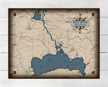 Load image into Gallery viewer, Wolf River Wisconsin Map Design - Board Mounted Canvas Print
